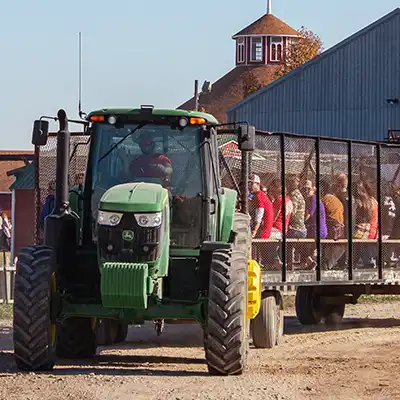 hayride tractor and wagon