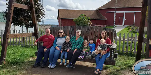 family in giant swing